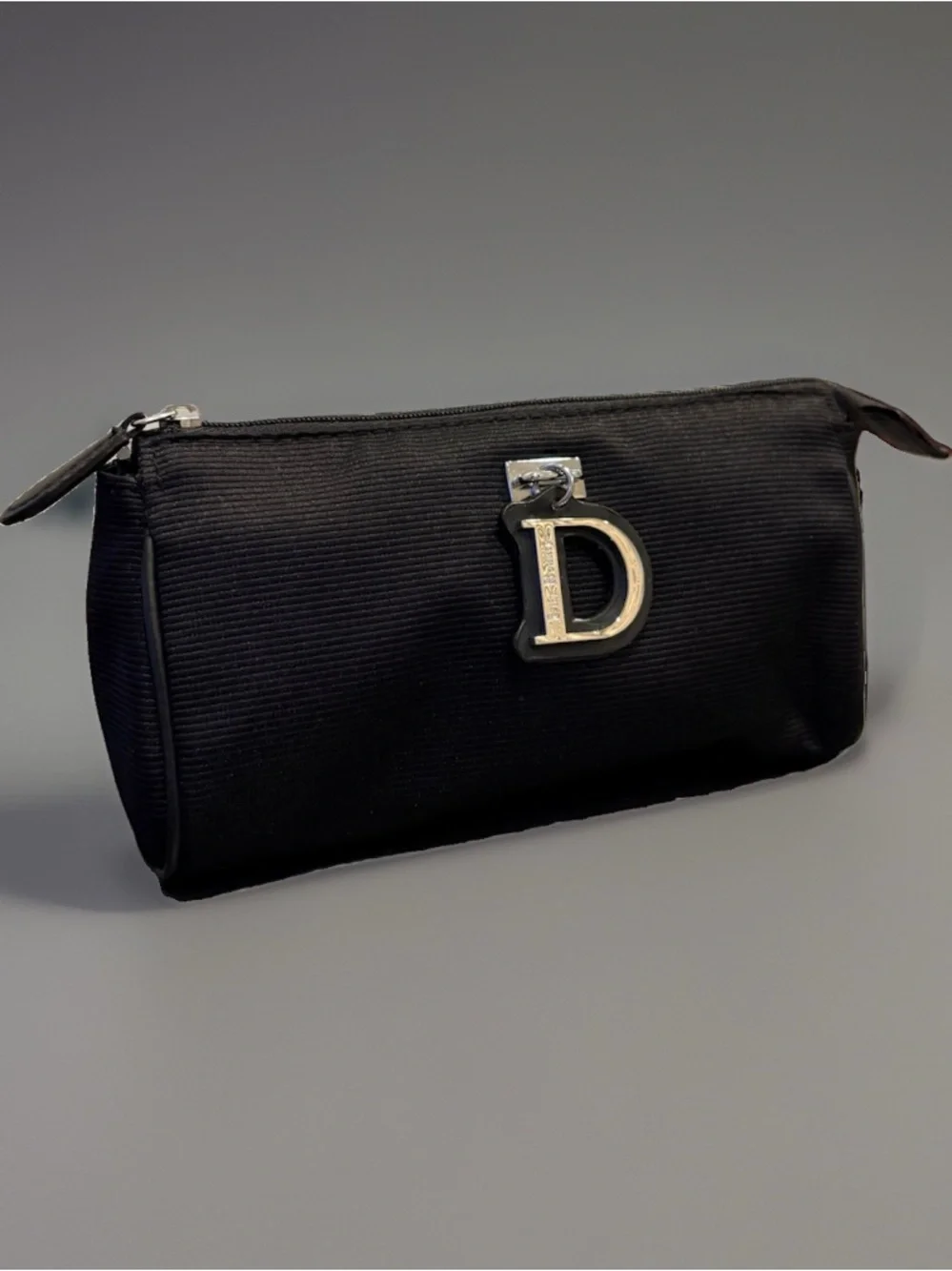RARE NEW Dior Beauty D Charm Nylon Ribbed Small Cosmetic Bag + Miss Flip Book